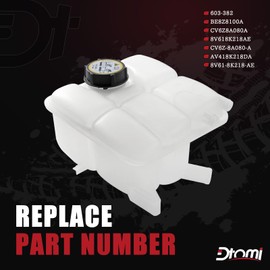 Engine Coolant Reservoir Radiator Tank, Expansion Tank with Cap, Compatible with Ford Vehicle C-Max 2013-2018, Escape 2013-2016, Focus 2012-2018, Transit Connect 2014-2016, Replace# 603-382