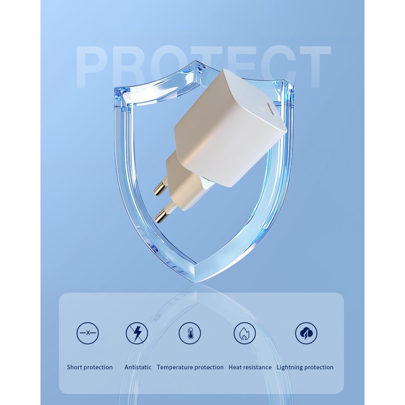 YIMINGOUFEI USB-C Charger, 30W PD Fast Charge, EU Standard, 180-240V