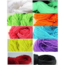 Lifework Concierge Yoyo Yoyo Yarn Replacement String Replacement String 10 Types, 5 Each 5 Pieces, Set of 50 Total (Type 6: 50/50 White, Red, Orange, Green, Indigo, Purple, Yellow, Light, Vermilion, Black)