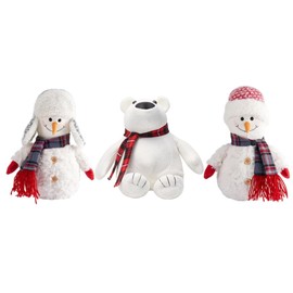 Elements Winter Door Stopper - Snowman & Polar Bear (Set of 3) Festive Holiday Decor - Decorative Door Stopper, Heavy Duty Polyester - Christmas & Seasonal Decorations, Durable Indoor Door Wedge