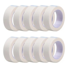 10 Cinta Micropore Para Extensión Pestañas 1x1 Sin Pelusa Blanco