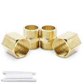 Bwintech 4 Pcs 3/4" to 3/4" Female & Male BSP Thread Brass Hex Nipple & Hex Coupling Connector for Pipe Connecting Conversion