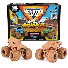 Monster Jam, Mystery Mudders - Paquete de 2 Camiones Monstruo, vehículos Oficiales 1:64, Lavado para revelar (los Estilos variarán), Juguetes para niños de 3 años en adelante