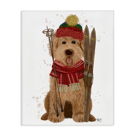 Stupell Industries Dog with Winter Skis Canvas Wall Art, Design by Fab Funky