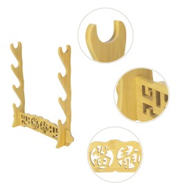 YCXYQ Wood Color - 4 Layer Bamboo Flute Display Stand Flute Stand Musical Instrument display Rack Xiao Bawu Display Stand Sword Stand Samurai Sword Stand Bamboo Seat Nanzhu Rack