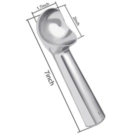Cuchara de helado grande de 7 pulgadas antiadherente y anticongelante, cuchara de helado profesional, herramienta de cocina, diseño de aluminio para gelatina, masa de galletas, sorbete, plata brillante