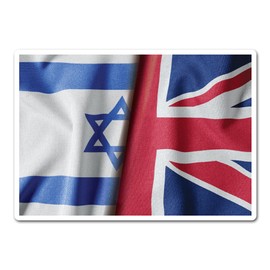 2 x 10cm Israel Union Jack Flag Vinyl Stickers - Israeli Mixed Flags UK GB United Kingdom Country Travel Scrapbook Sticker #82278
