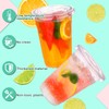 BALDCC 16 oz Clear Plastic Cups With Flat Lids, 50