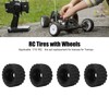 4 Pcs 1/10 RC Snow Tires Set with Wheels Strong