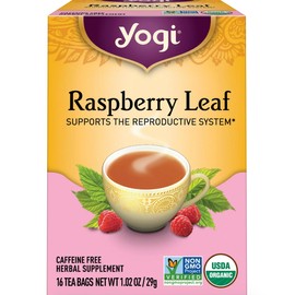 Yogi Tea - Raspberry Leaf Tea, Supports the Reproductive System, 2 boxes (32 bags)