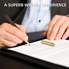 cobee Wooden Fountain Pens, Handcrafted Vintage Luxury Pen, 0.5mm Fine Point Business Pen, Smooth Writing for Journaling & Calligraphy, Brown