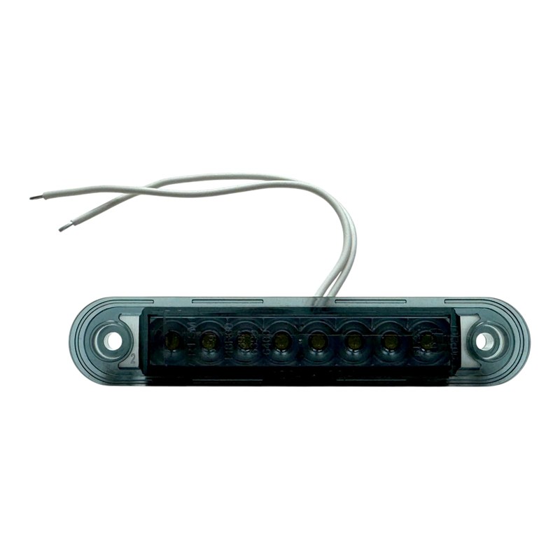 MelTruck LED Marker Light White Smoke Dark Tinted Flat Round