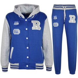 A2Z 4 Kids Unisex Girls Boys Baseball Tracksuit Hoodie with Joggers - T.S Baseball Fox Royal & Grey 11-12