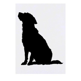 'Silhouette of Dog Sitting' Temporary Tattoo - Water Resistant, Skin-Safe, Non-Toxic Transfer (TO00072365)