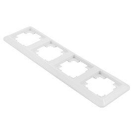 McPower 4-Way Frame | CUP | Cover Frame Polished White for Sockets, Switches, Installation Vertical/Horizontal, Modern Design