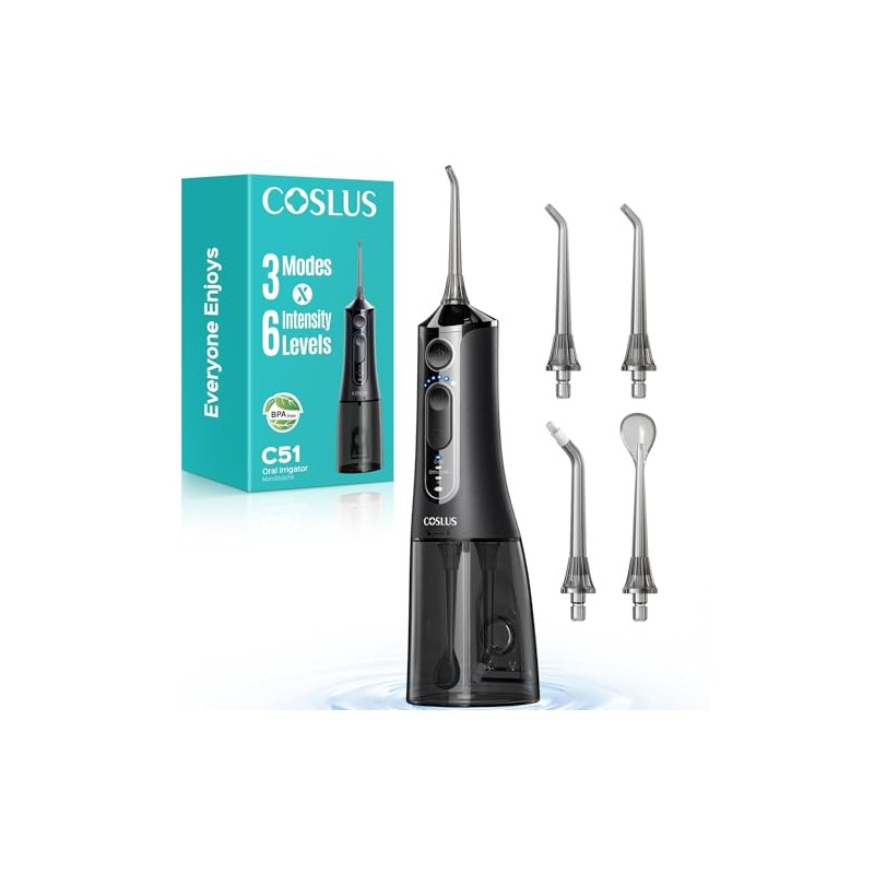 COSLUS C51 Irrigador Bucal de Viaje Portátil, Diseño compacto e