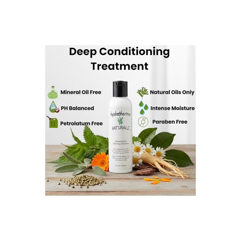 Hydratherma Naturals Herbal Amino Clarifying Shampoo, 8.0 fl. oz. by
