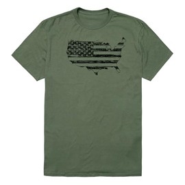 Rapiddominance Distressed American Flag Map, Olive
