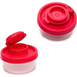 2Pcs Red Small Salt And Pepper Shakers For On The Go - Mini Shaker Set For Salt And Pepper With Lid To Take With You - Perfect For Travel, Camping And To-Go 40G, Salt Shakers，Salt and Pepper
