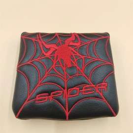 Unbranded Spider Web Black/Red Golf Putter Cover Square Mallet Headcover Magnet