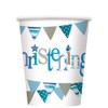 Blue Bunting Christening Paper Cups (9oz) Pack of 8 -