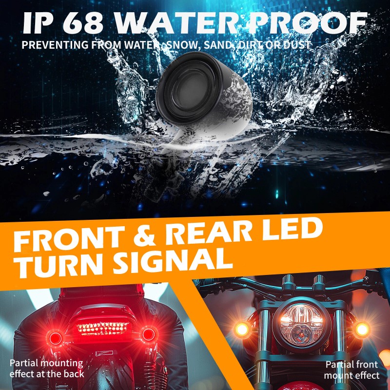 KEEPDSGN Motorcycle Bullet LED Turn Signal Blinker Brake Running Tail