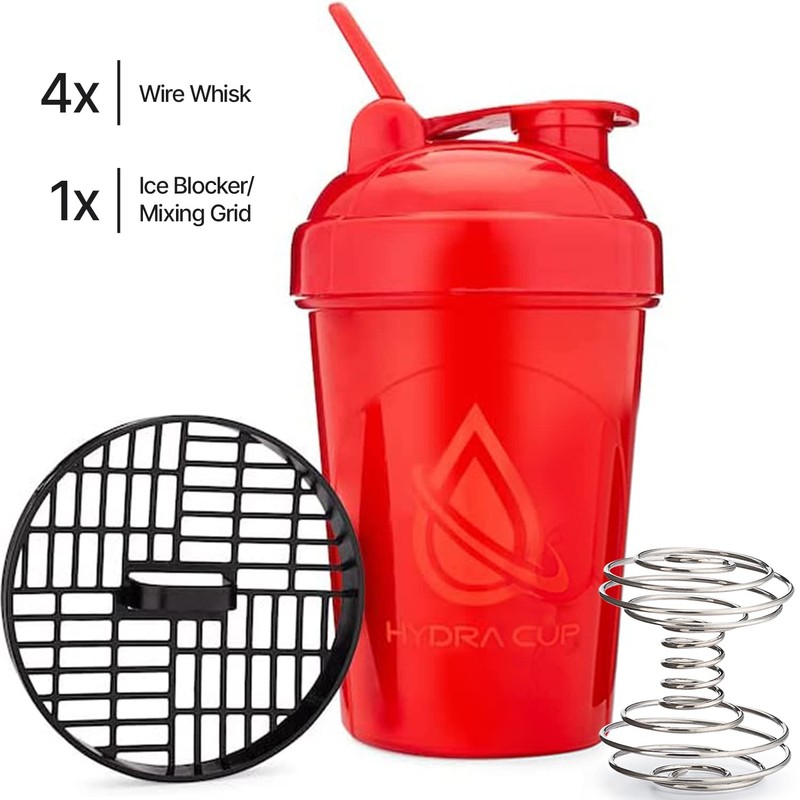 Hydra Cup - [4 Pack] 20-Ounce Shaker Bottle with Wire