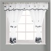 Householdfurnishing Embroidered Kitchen Window Pair Curtains Set Rod Pocket with