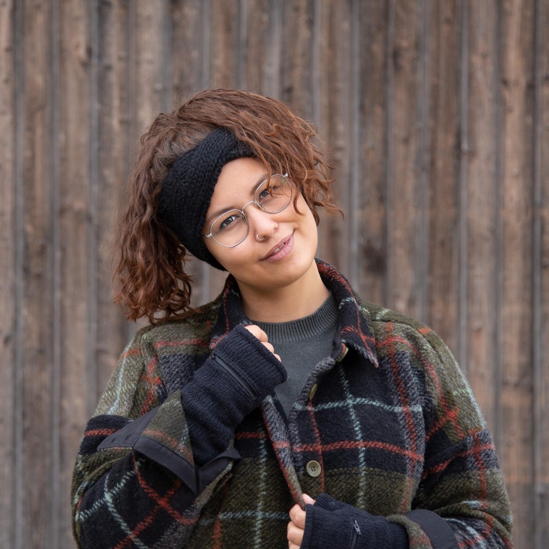 McRon Women's Knitted Headband Model Sarala Black 9511