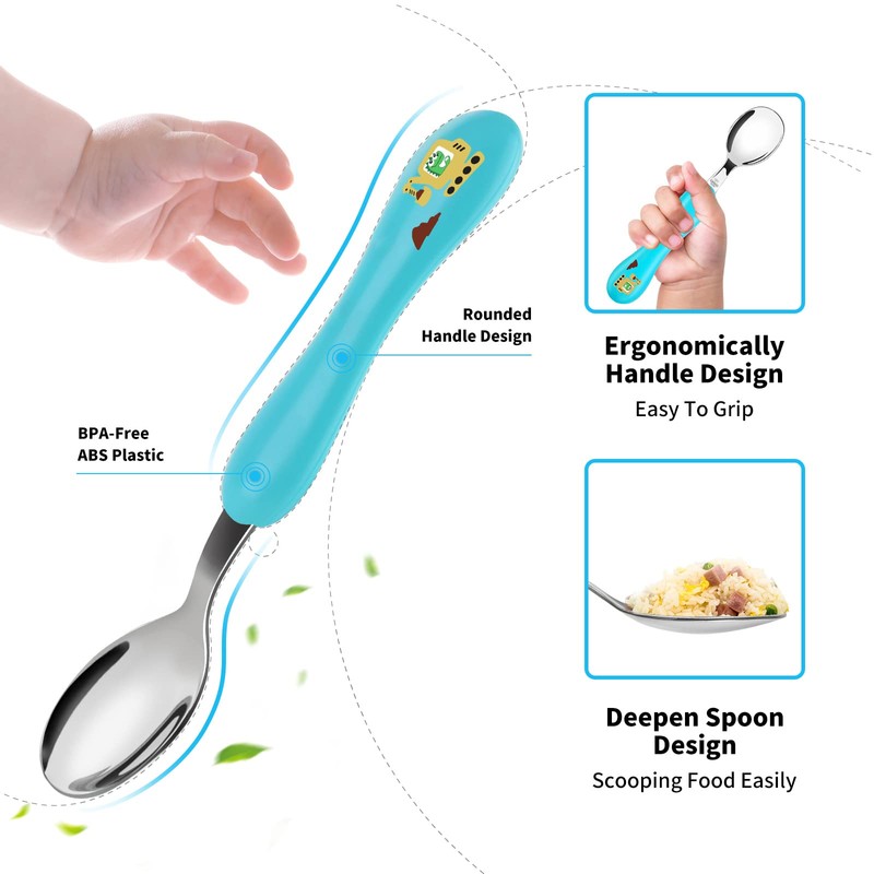 Lehoo Castle 6 Pieces Toddler Utensils, Kids Silverware for 2