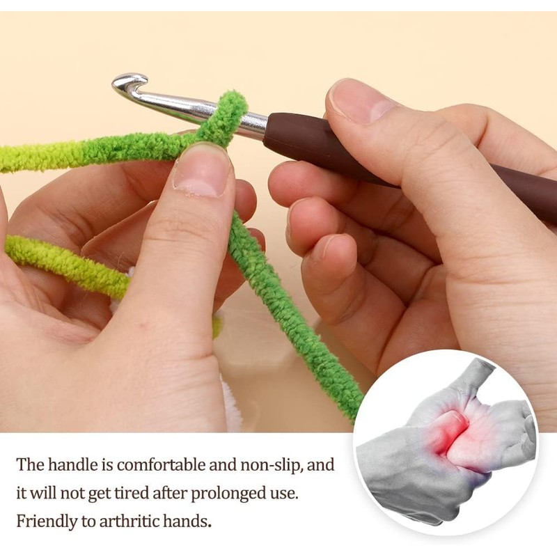 6 mm Crochet Hook, Ergonomic Handle for Arthritic Hands, Extra