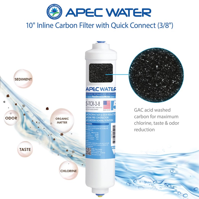 APEC Ultimate Series US Made 10" Inline Carbon Filter with