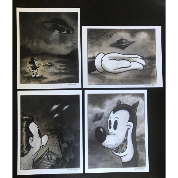 8.5x11 Set #4 UFO Signed prints By Frank Forte Pop