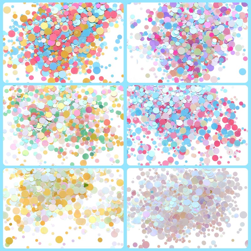 sourcing map Holographic Chunky Glitters, 6 Rainbow Chunky Glitters Resin