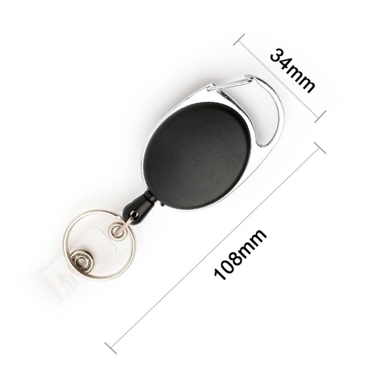 2-Pack Retractable Badge Reels with Clear ID Card Holders –