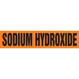 Accuform RPK643STA Snap Tite "Sodium Hydroxide" Pipe Marker for 3/4" to 1-1/4" OD Pipe, 6" H x 3/4" L x 8" W, Black on Orange