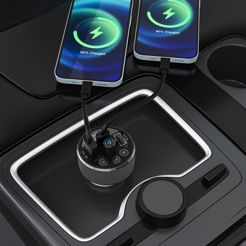 XLayer Car Charger 30 W with FM Transmitter Black