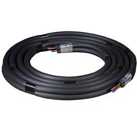 1/4" - 3/8" Insulated Copper Coil Line Set - Seamless Pipe Tube for HVAC, Refrigerant - 1/2" Black Insulation Taped Together - 25' Long
