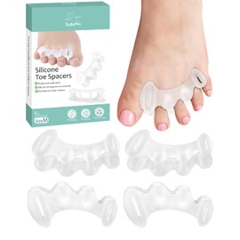 Golbylicc 2 Pairs Toe Spacers Gel Silicone Toe Separators for Women Men to Correct Bunion Toes, Hammer Toes, Soft Big Toe Straightener Toe Corrector Toe Spreader for Feet Relief, Plantar Fasciitis