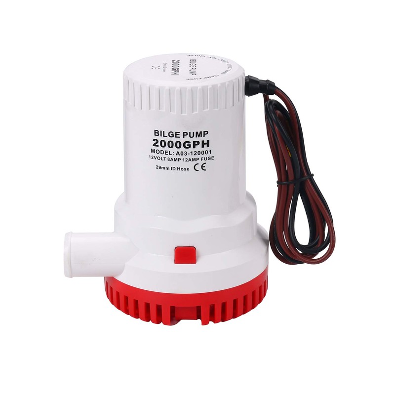 NovelBee 12V 2000 GPH Boat Marine Electric Submersible Bilge Pump