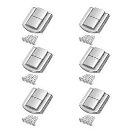 sourcing map 6pcs Toggle Catch Lock, 1" x 0.8" Hasp Lock Latch Mini Hasp Clasp with Mounting Screws for Jewelry Box Gift Box Wooden Cabinet, Silver