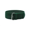 HNS 22mm Green Perlon Braided Woven Watch Strap with Silver