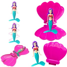 YOUYIKE Mermaid Shell Pool Toy - 2 Shells & 2 Mermaids Diving Toy Set for Children, Water Toy Kids Outdoor & Pool, Underwater Diving Toy