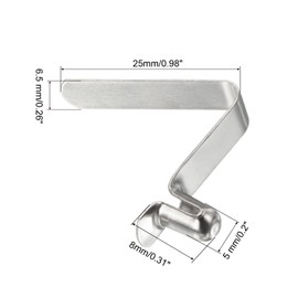 PATIKIL 8x5mm Kayak Paddle Snaps, 8 Pack Tent Pole Push Button Spring Clips Steel Hollow Button Locking Tube Single Pin for Kayak Paddle Tent, Silver