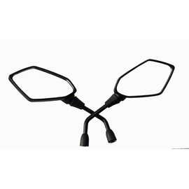 MotorToGo Black Fiber Rear View Mirrors Compatible for 2014 Yamaha Stryker XVS1300CE