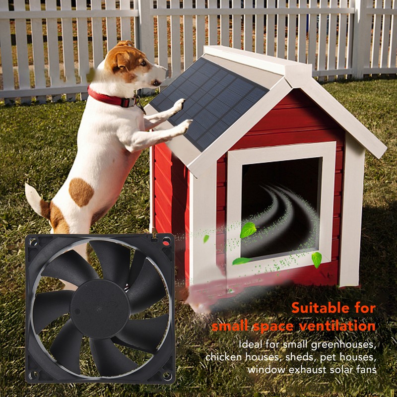 Solar Panel Fan Reduce Temperature Humidity IPX7 Waterproof Solar Powered