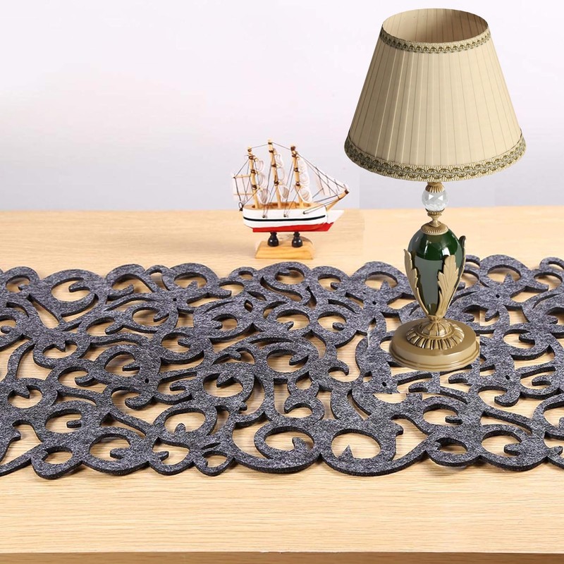 ieron Rectangle Hollow Felt Table Runner Tablecloth Mats Placemats Felt