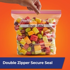 Hefty Press to Close Plastic Bags for Food Storage, Gallon Size, 20 Count