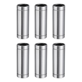 sourcing map 6Pcs LM12LUU Linear Bearing 12mm Bore 21mm OD 57mm Length Linear Ball Bearings Double Side Rubber Sealed Bearing Steel for CNC Machine 3D Printer Food Packaging Machine