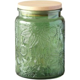MIUVA Set of 2 Glass Jars with Lids, 23.7 FL OZ Vintage Glass Storage Jars, Cookie Jar Sugar Container for Kitchen Counter, Pantry, Candy Jar with Lid (MIUVA, Green) - Color: 1 Pack-Green